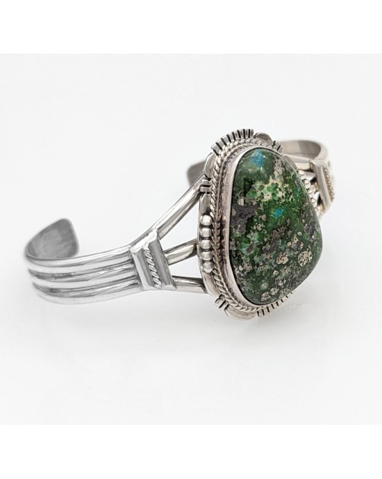Navajo Artie John Nelson Sterling Silver & Turquoise Cuff Bracelet